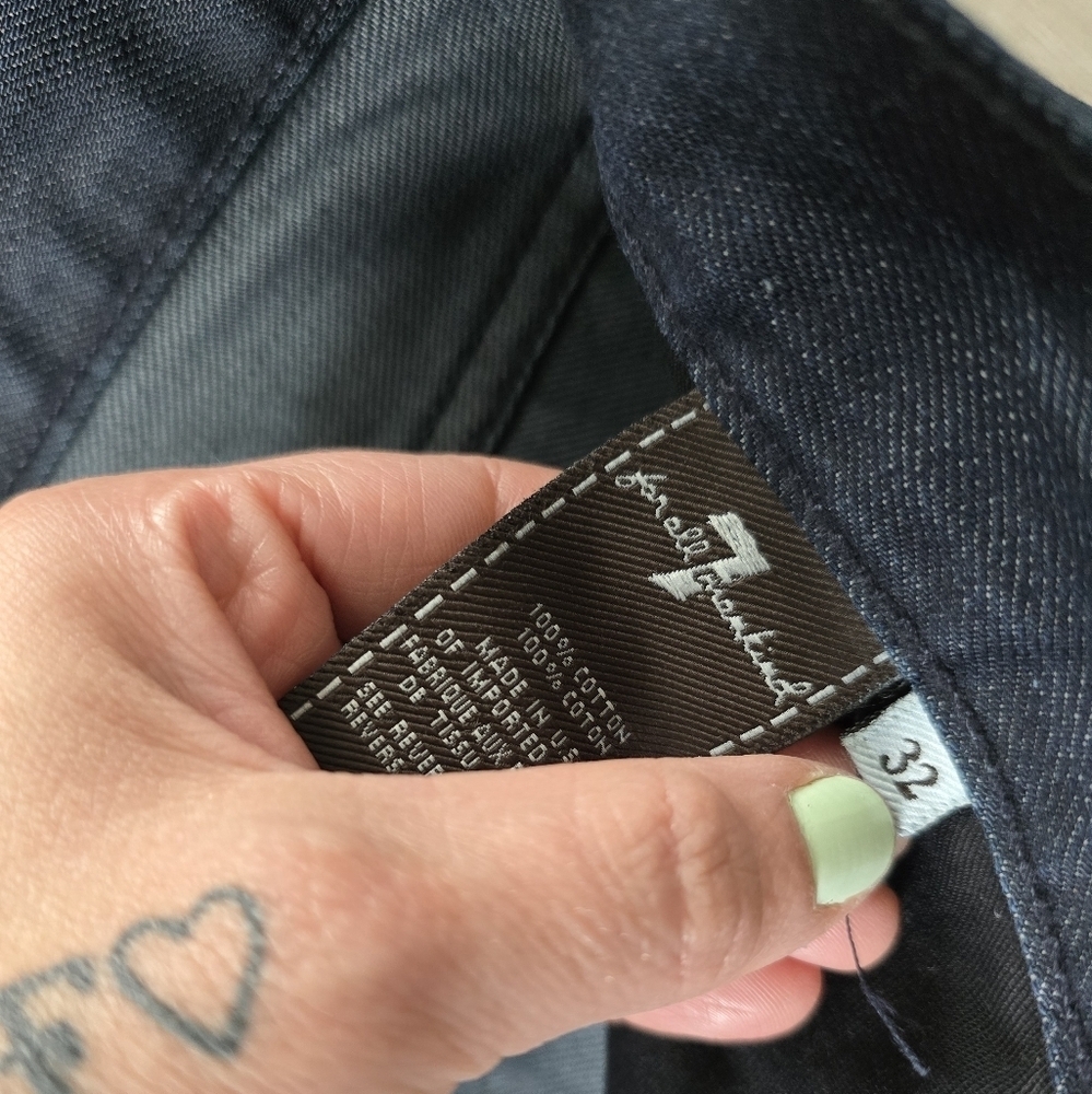 7 for Mankind | Standard dark indigo wash button-fly straight leg jeans MENS 32 - Picture 7 of 12